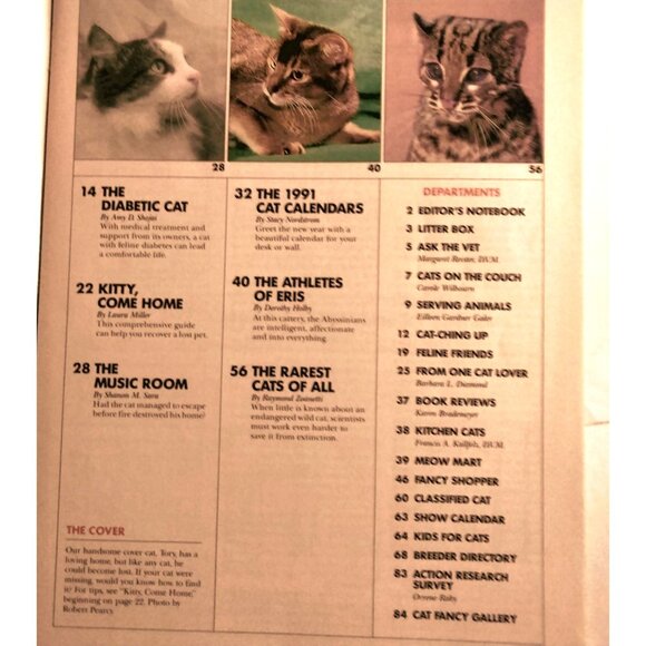 Cat Fancy Magazine Vintage January 1991 - Picture 3 of 9